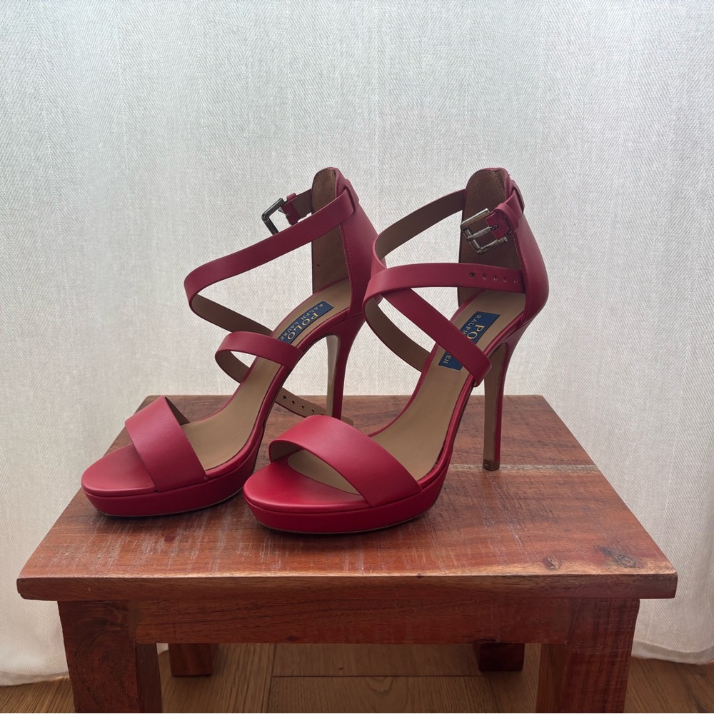 Polo by Ralph Lauren Red Strappy Heels